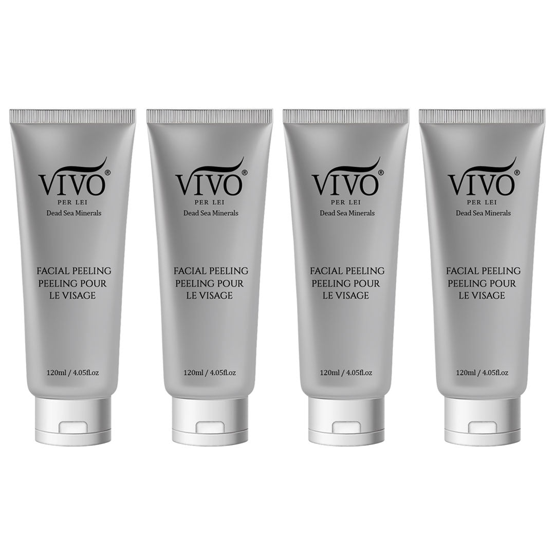 Vivo Per Lei Facial Peeling Gel Tube - Gentle Exfoliating Gel for Face - 4.05 Fl Oz - Pack of 4