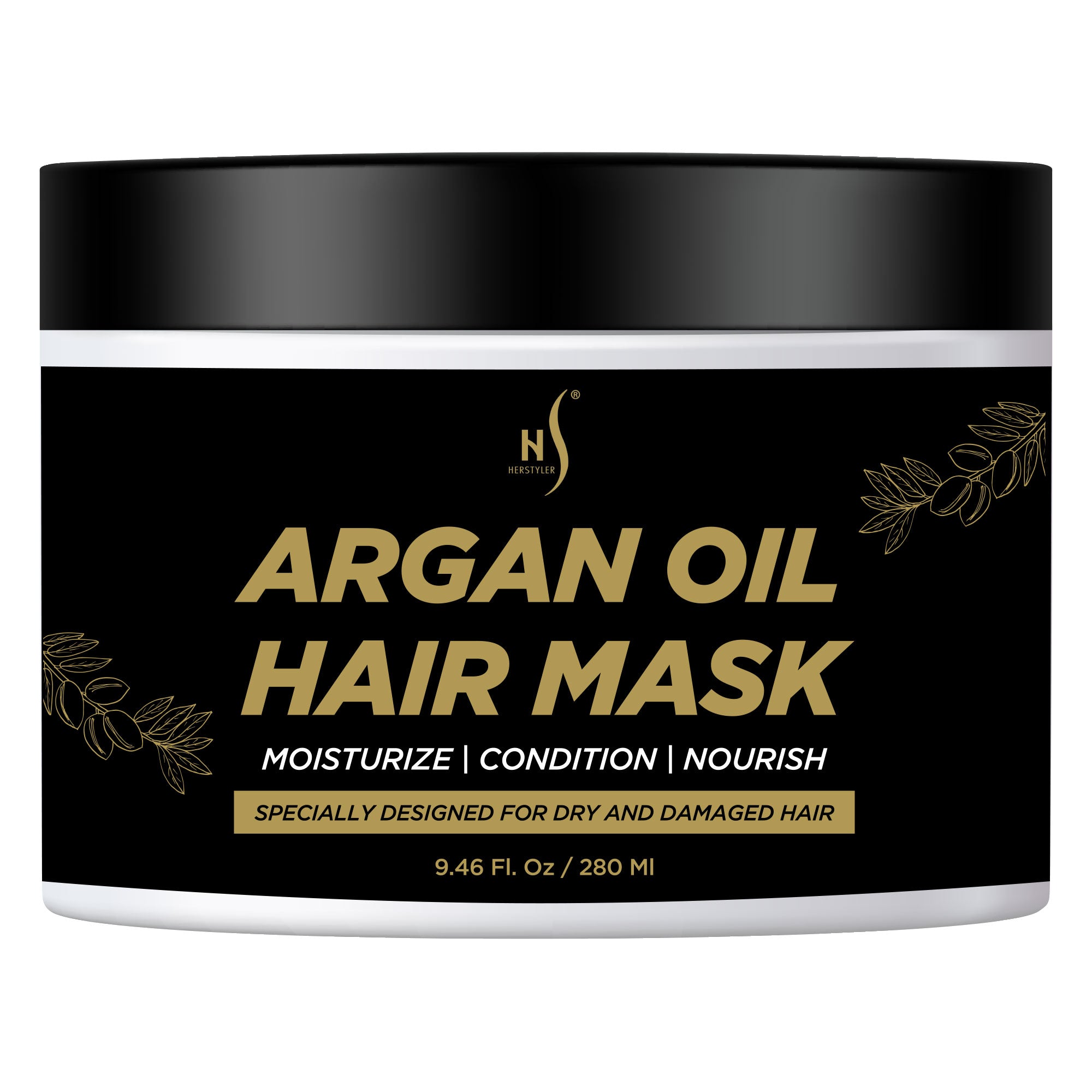 Herstyler Argan Oil Hair Mask - Deep Conditioning Hair Mask For Dry Damaged Hair - Anti-Frizz Hair Mask - 18 Fl. Oz. / 500 Ml