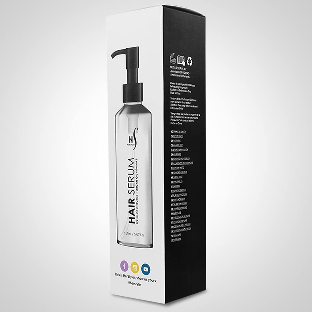 Herstyler Argan Oil Anti Frizz Hair Serum For Dry Damaged Hair 5.07 Fl Oz 150 Ml