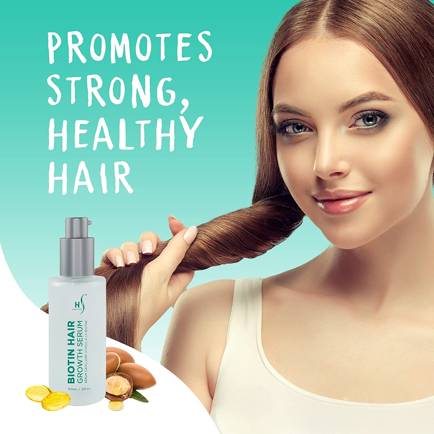 Herstyler Biotin Hair Growth Regrowth Thickening Serum for Dry Damaged Hair