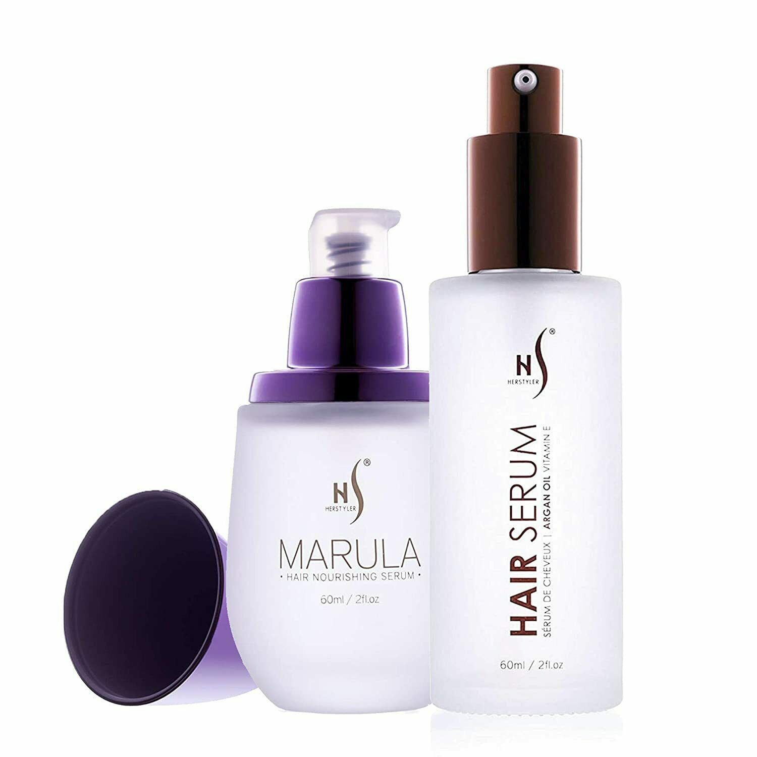 Herstyler Argan Oil Hair Serum and Marula Oil Hair Serum Bundle