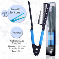 herstyler flat iron comb blue