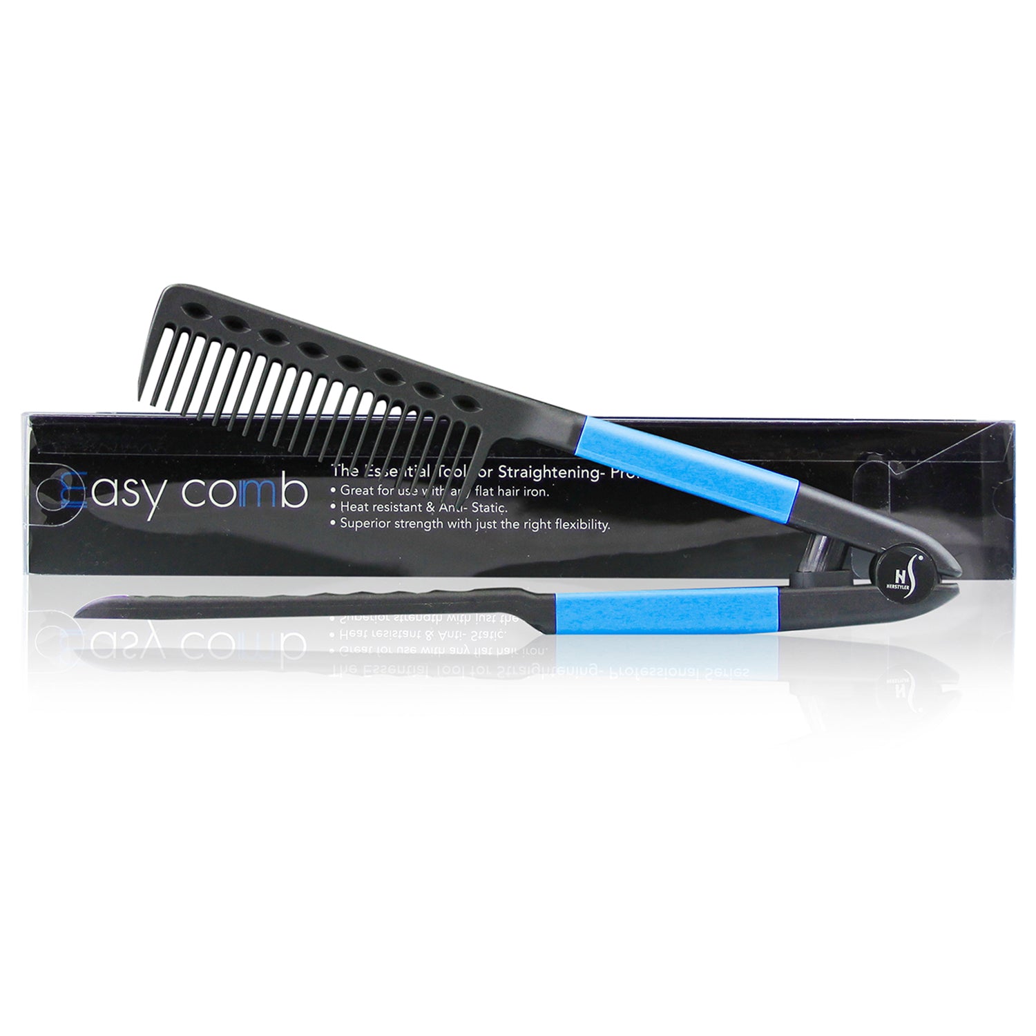 herstyler straightening comb for hair blue