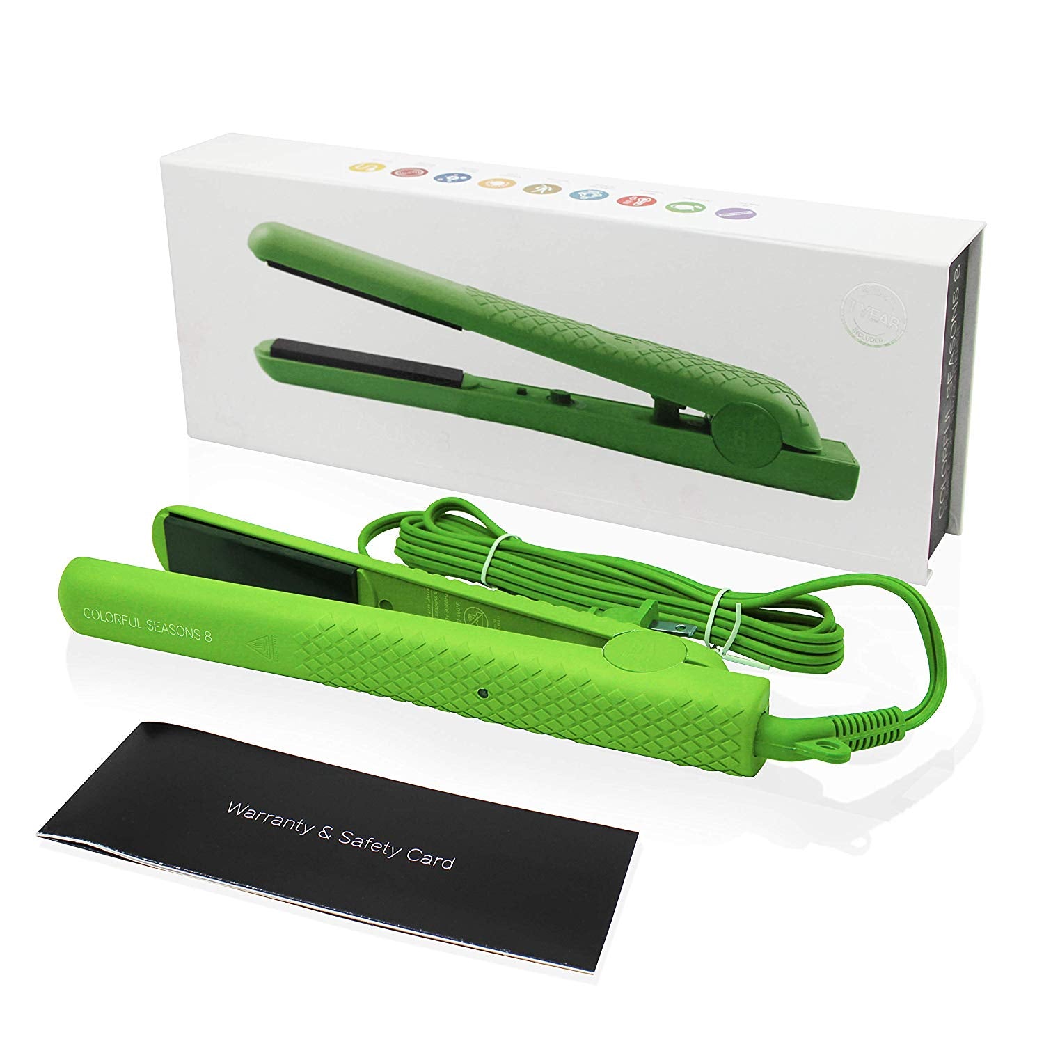 herstyler colorful seasons flat iron green