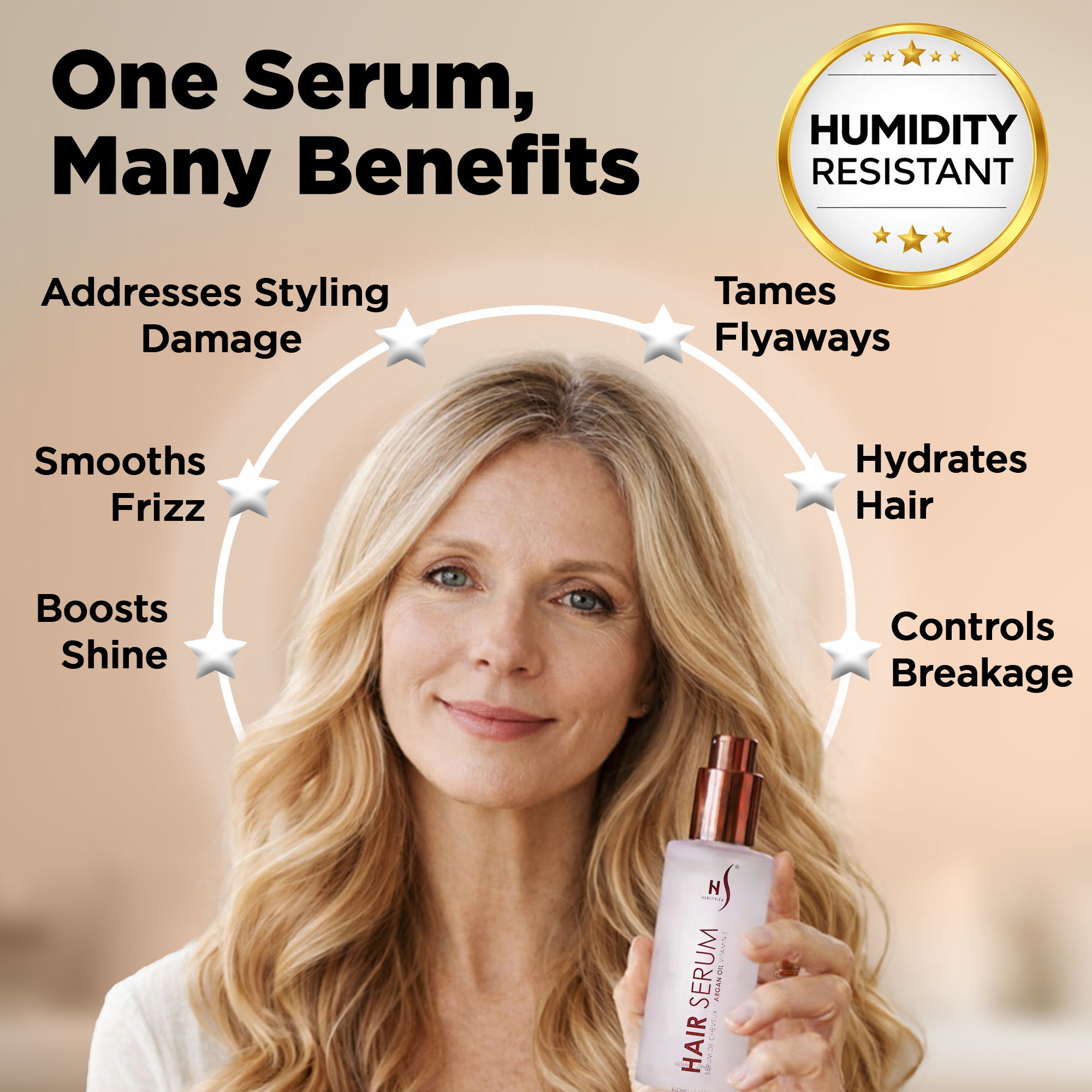 HerStyler Argan Oil Hair Serum for Shine and Smoothness - 60ml