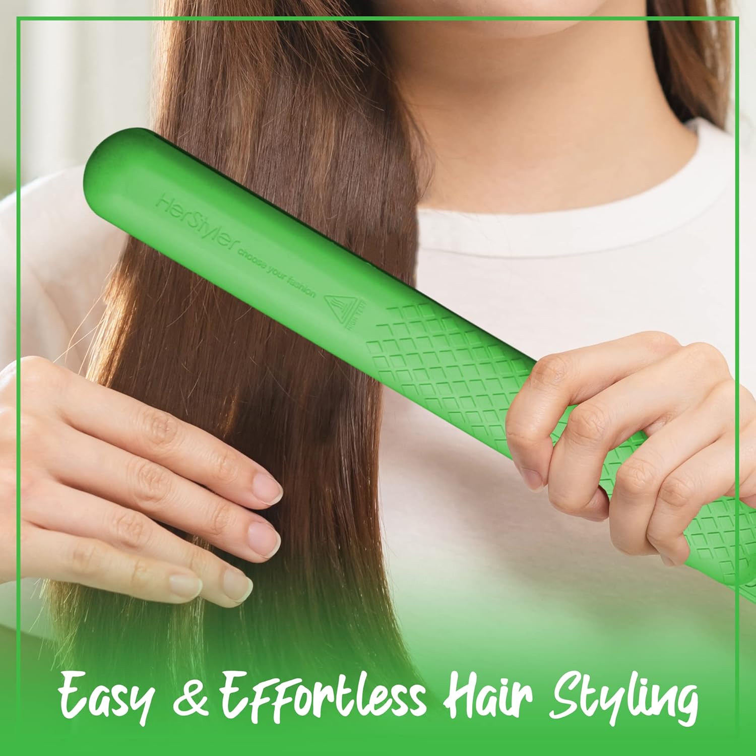 HerStyler Colorful Seasons Flat Iron for Smooth Sleek Hair - Green