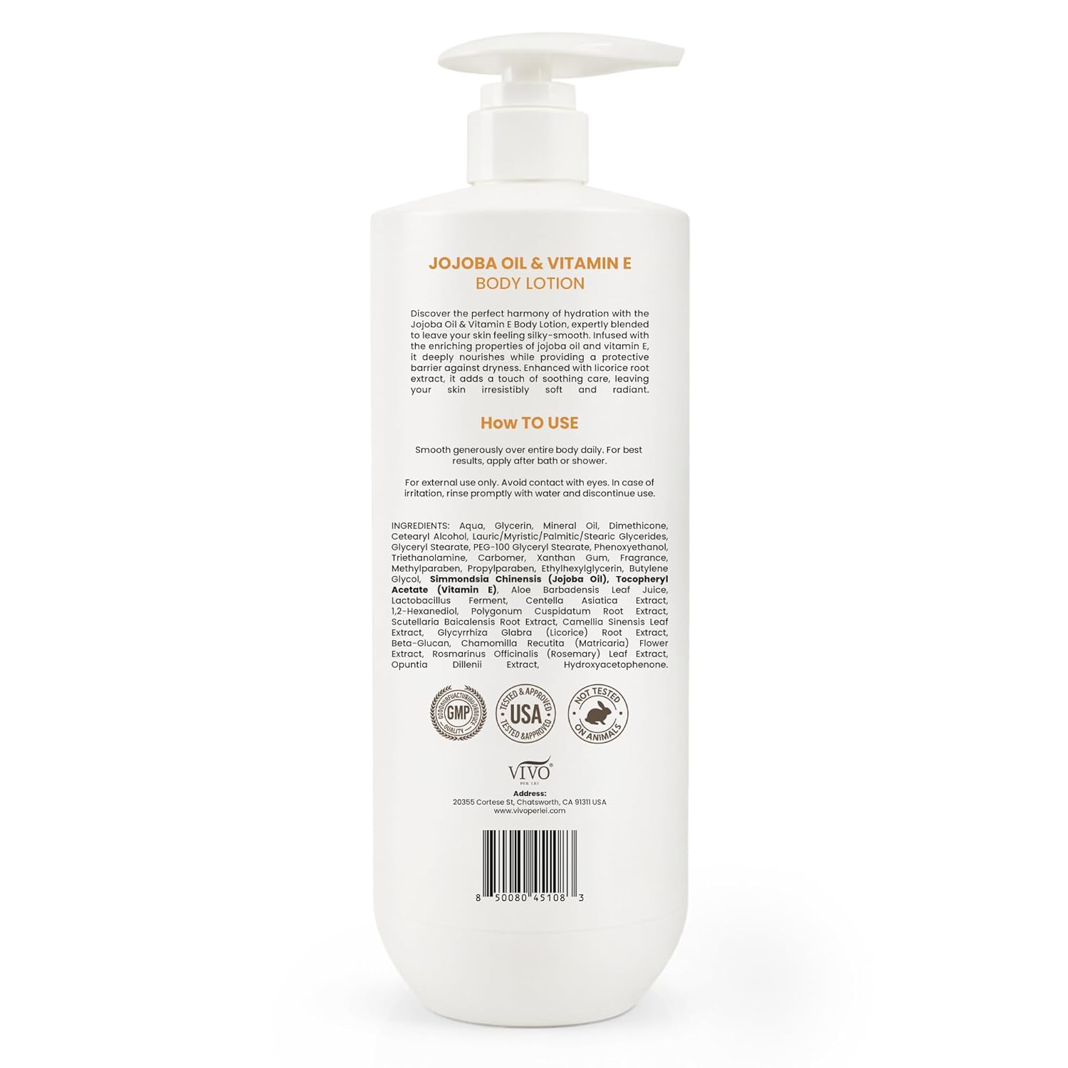 Vivo Per Lei Jojoba Oil Body Lotion - With Vitamin E - 33.8 Fl. Oz