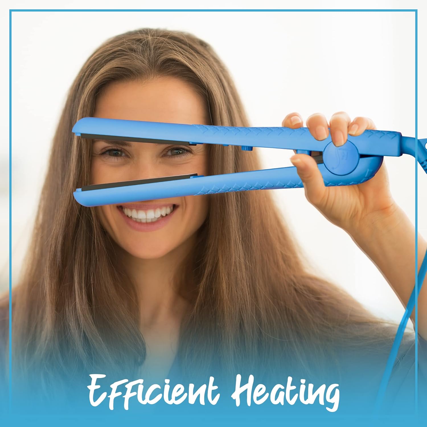 HerStyler Colorful Seasons Flat Iron for Smooth Sleek Hair - Blue