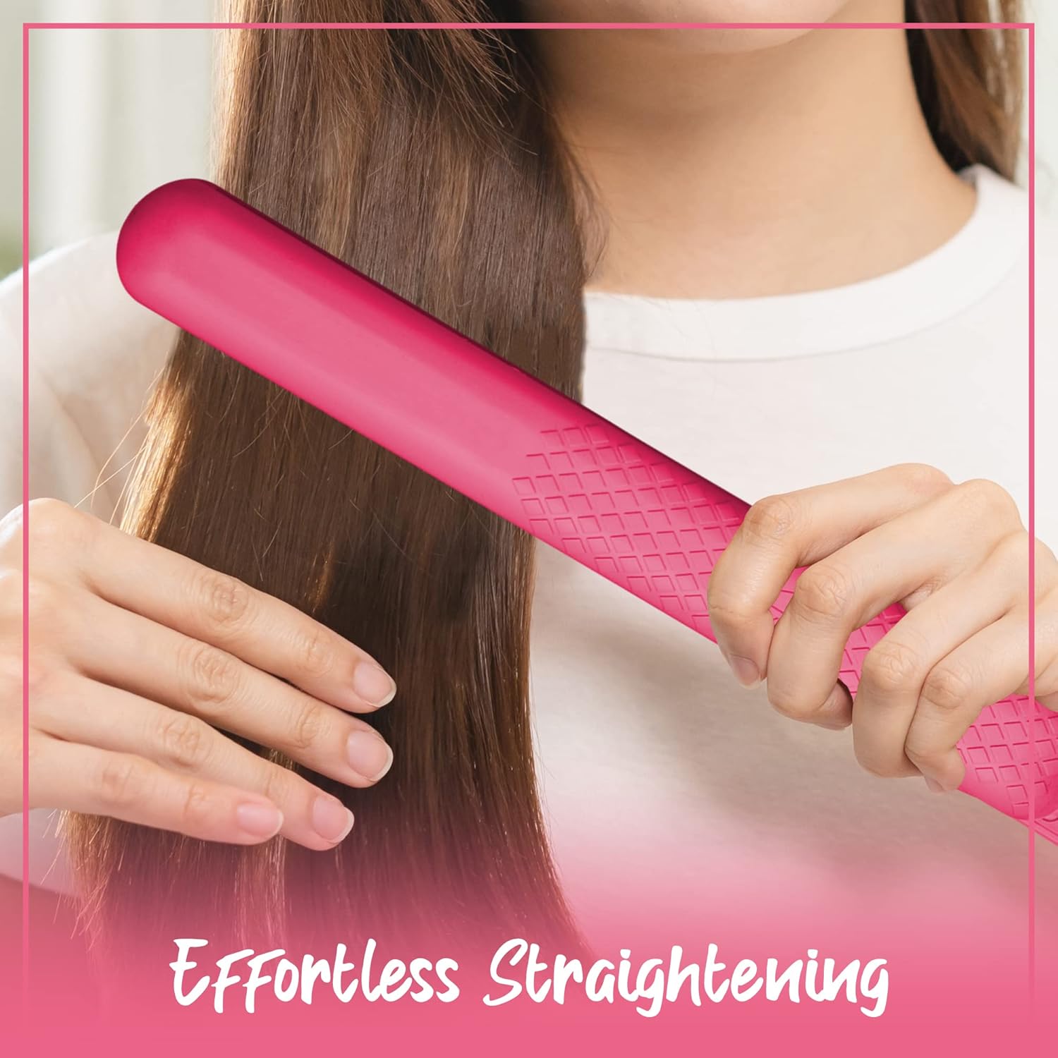 Evalectric CFS8 Ceramic Hair Straightener, Salon Quality - Pink
