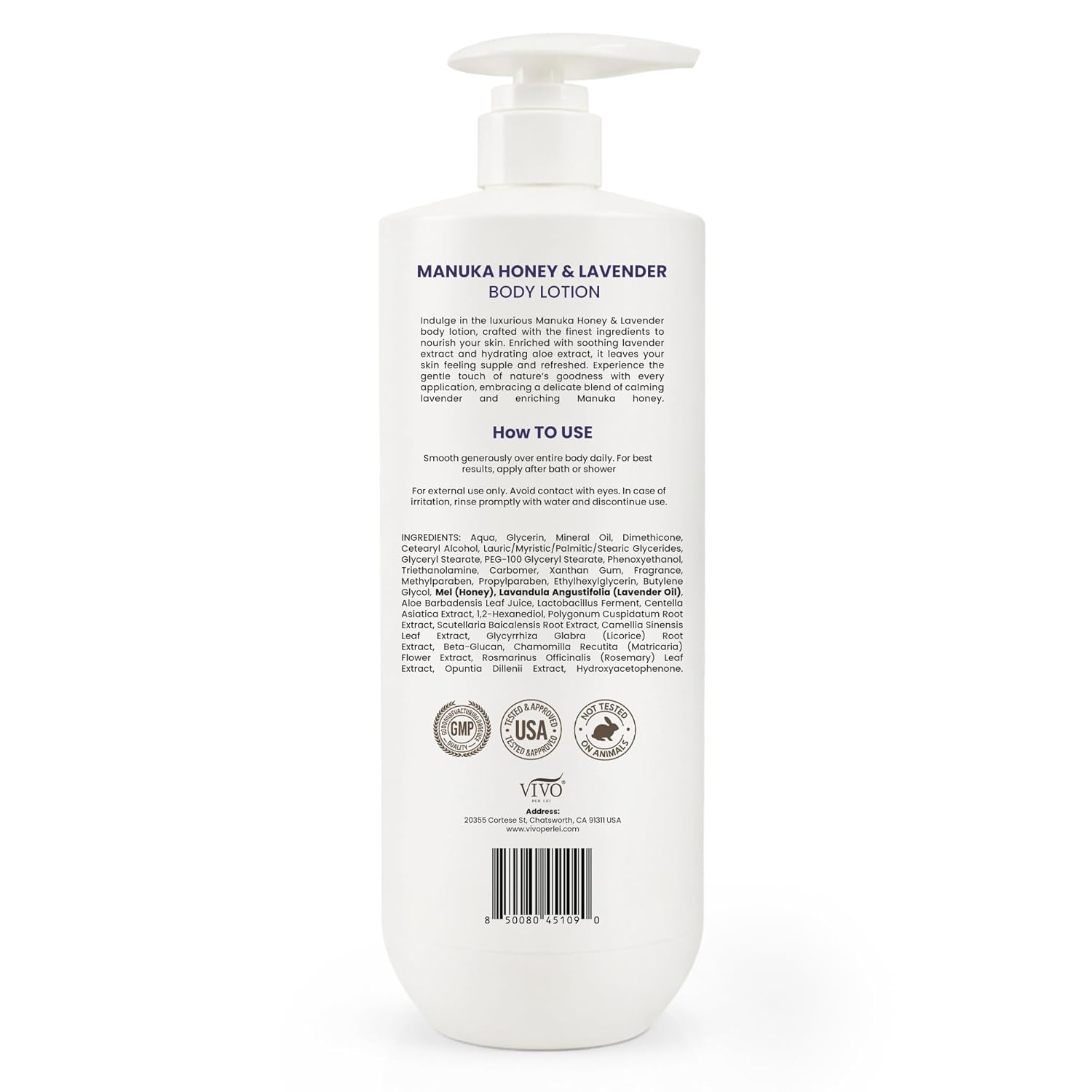 Vivo Per Lei Manuka Honey Oil Body Lotion - With Lavender - Case of 6