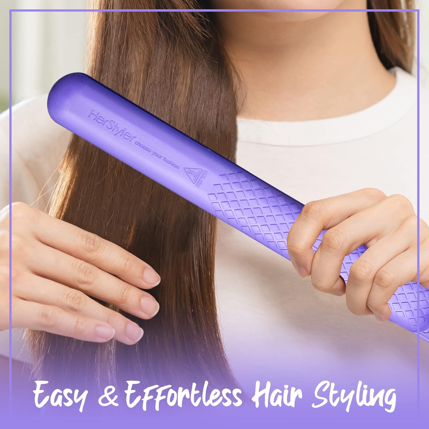 HerStyler Colorful Seasons Flat Iron for Smooth Sleek Hair - Purple