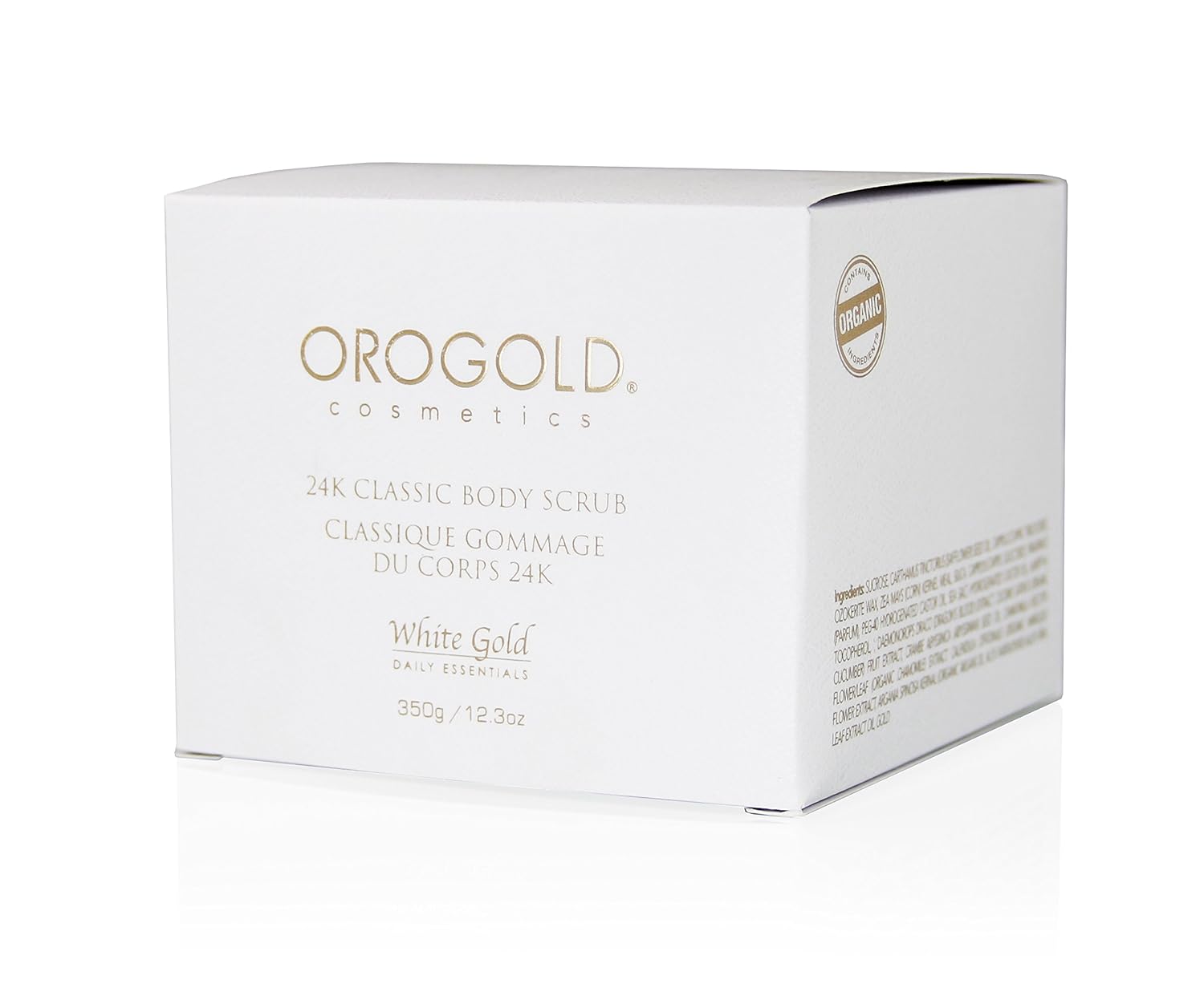 OROGOLD 24K White Gold Body Scrub Exfoliator - 9.7 oz