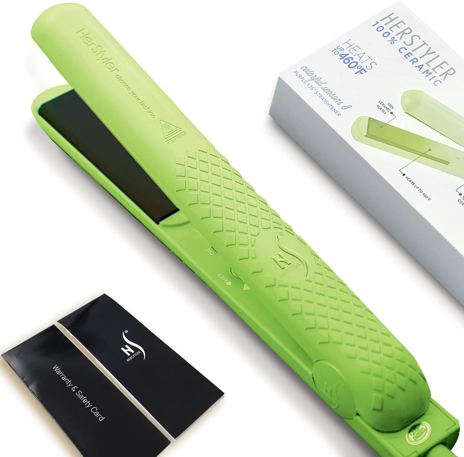 HerStyler Colorful Seasons Flat Iron for Smooth Sleek Hair - Green