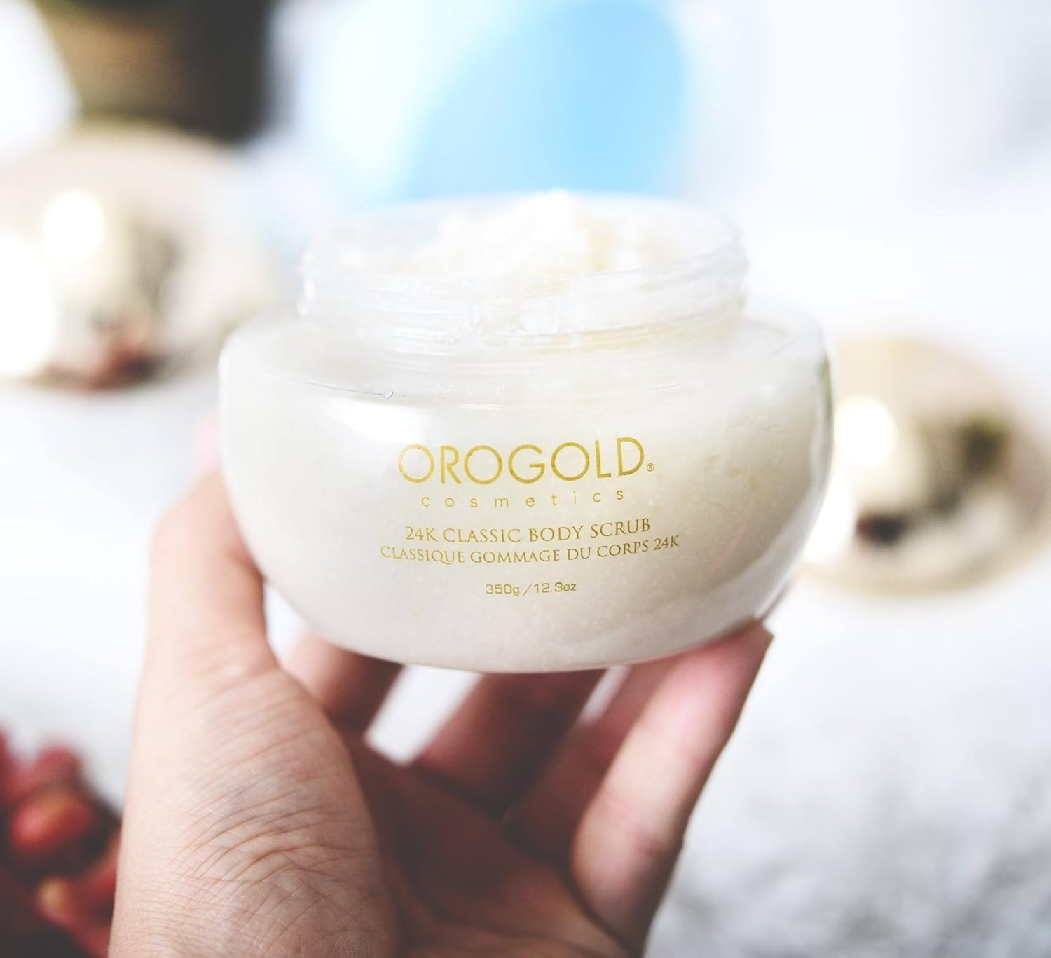 OROGOLD 24K White Gold Body Scrub Exfoliator - 9.7 oz