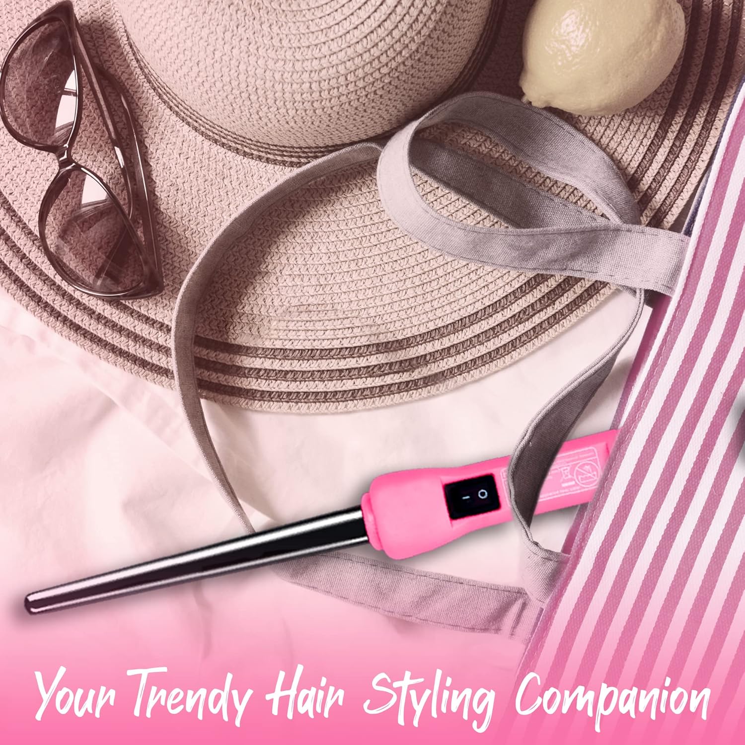 HerStyler Baby Curls Curling Wand for Long Lasting Curls - Pink