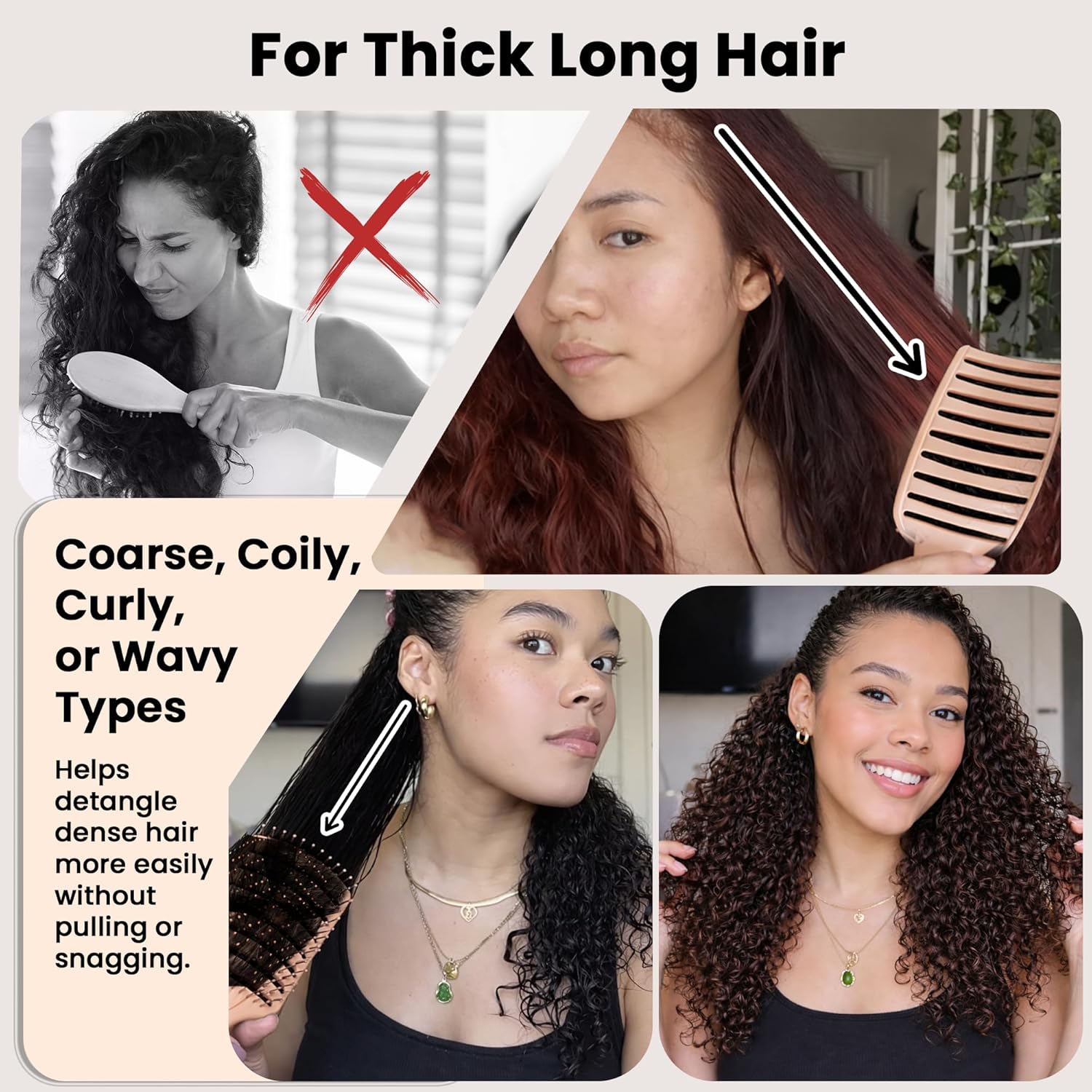 HerStyler Rosy Roots Vented Hair Brush – Lightweight Detangling & Styling Brush – For Smooth,  Pack of 1