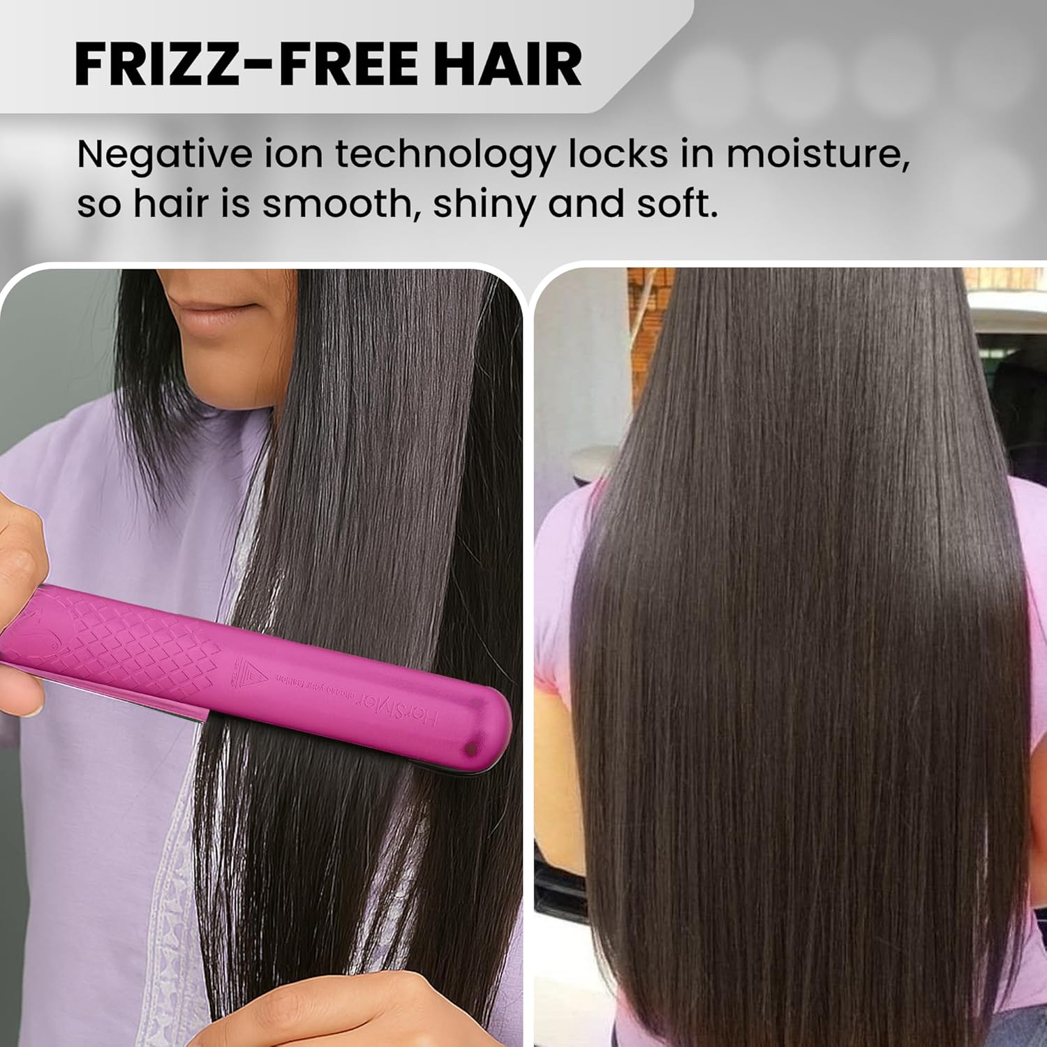 Herstyler Colorful Seasons Flat Iron - Travel Friendly Dual Voltage Flat Iron 1.25 inch - Ceramic Dual Voltage Hair Straightener - Pink Straightening Iron with Negative Ion Technology to Fight Frizz