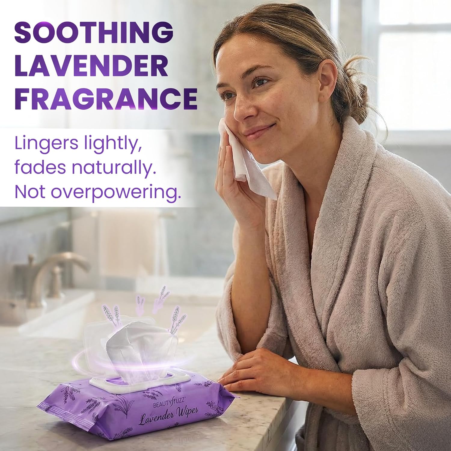 BeautyFrizz Lavender Facial Cleansing Wipes for Everyday Use 120 sheets