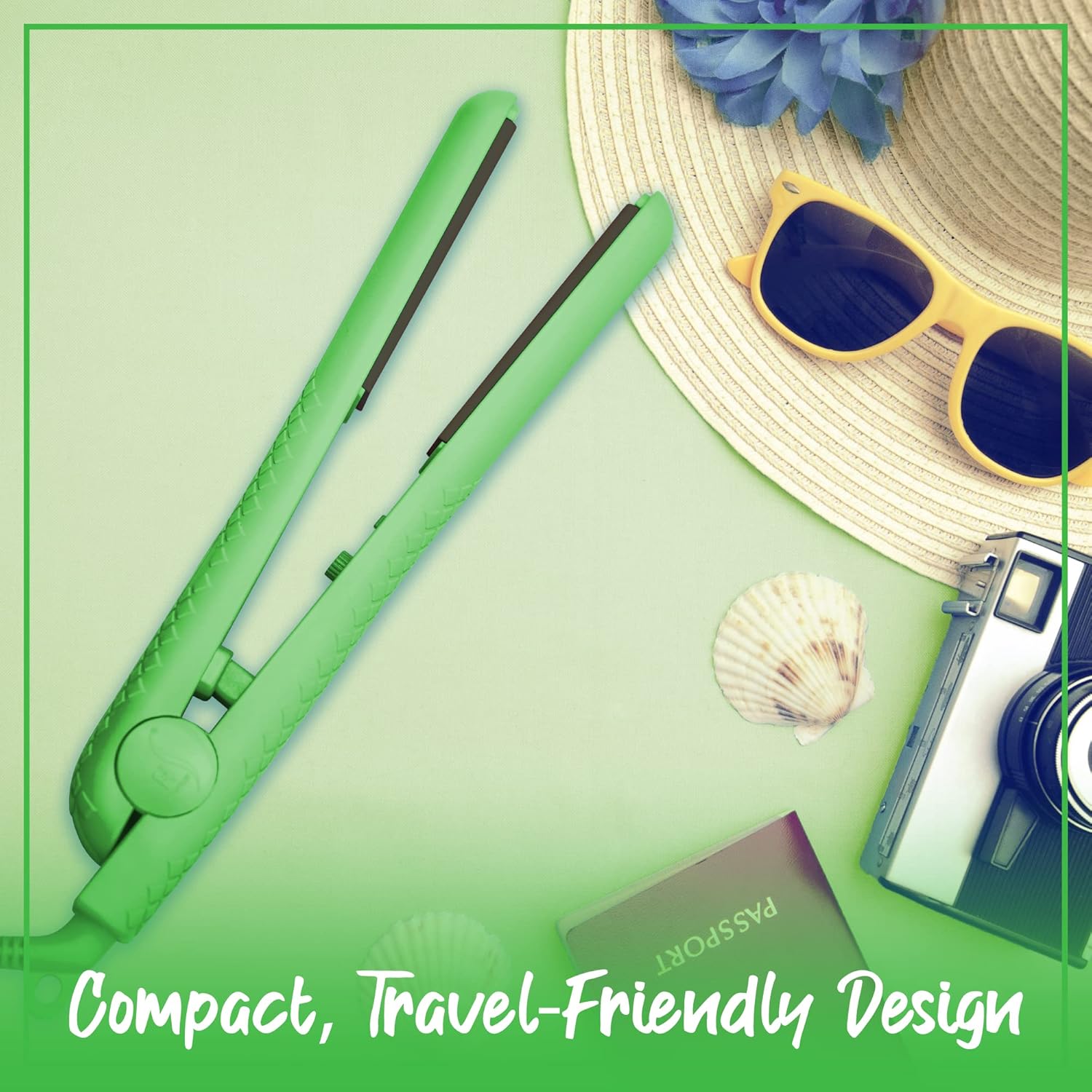 HerStyler Colorful Seasons Flat Iron for Smooth Sleek Hair - Green