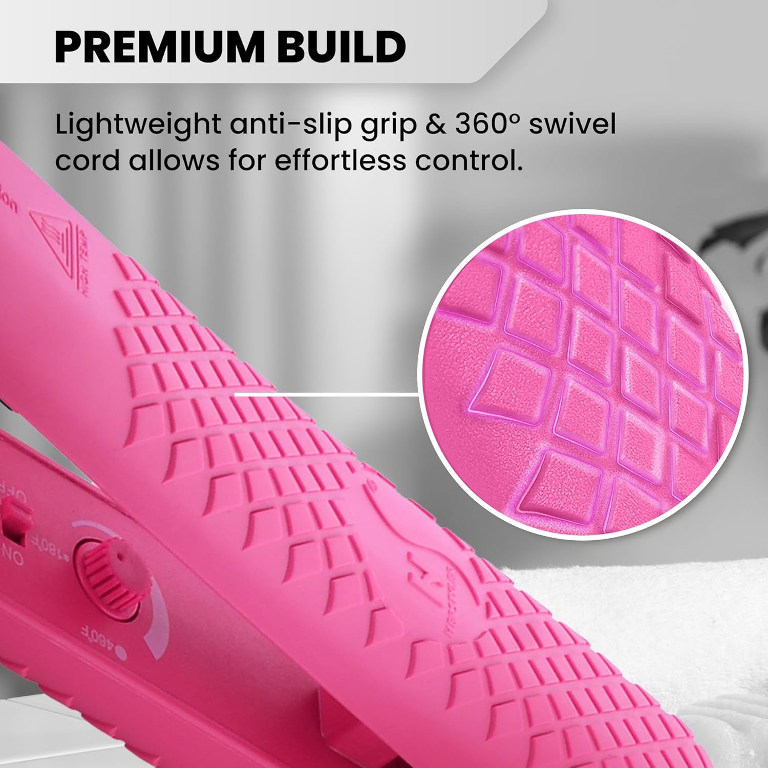 Herstyler Colorful Seasons Flat Iron - Travel Friendly Dual Voltage Flat Iron 1.25 inch - Ceramic Dual Voltage Hair Straightener - Pink Straightening Iron with Negative Ion Technology to Fight Frizz