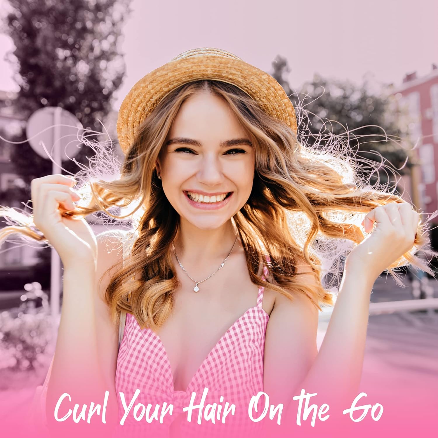 HerStyler Baby Curls Curling Wand for Long Lasting Curls - Pink