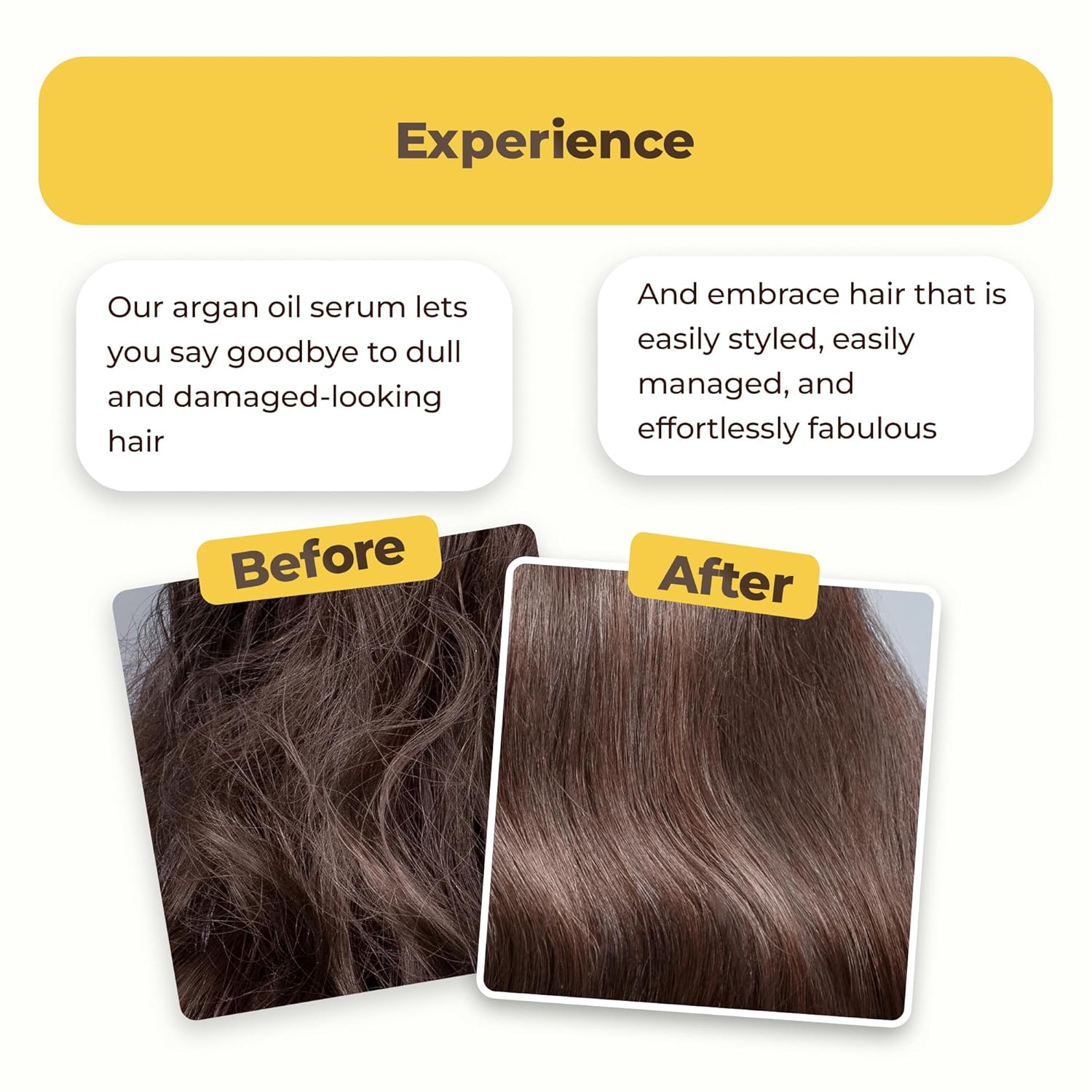HerStyler Advanced Argan Oil Hair Serum - Frizzy Hair Serum with Vitamin E and Aloe Vera - 2.36 Fl Oz / 70 Ml
