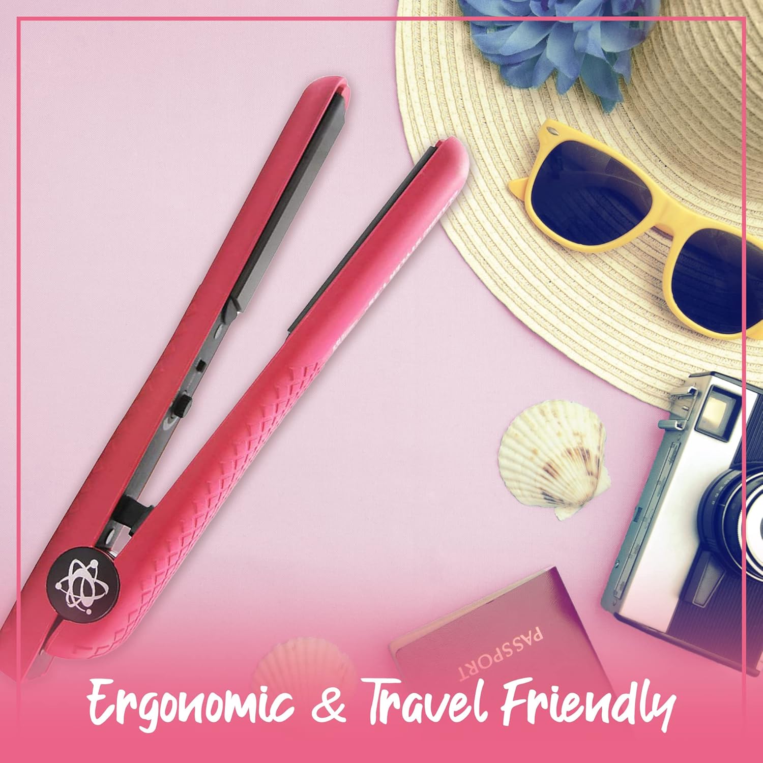 Evalectric CFS8 Ceramic Hair Straightener, Salon Quality - Pink