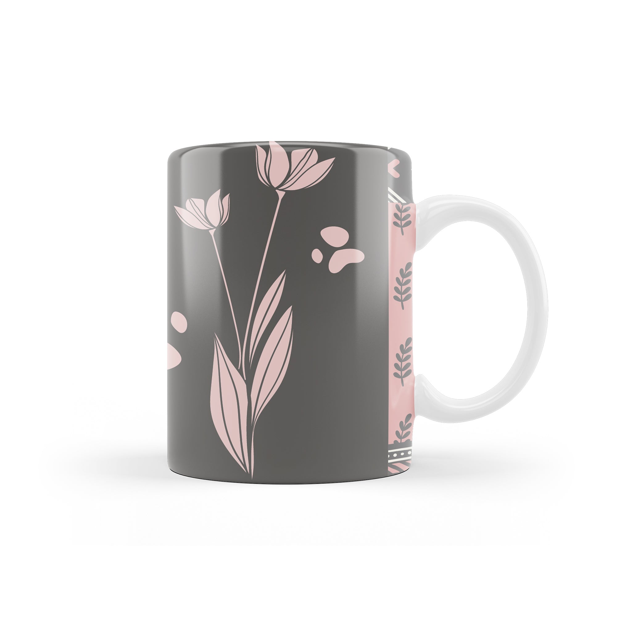 Petals in Black and Pink mug