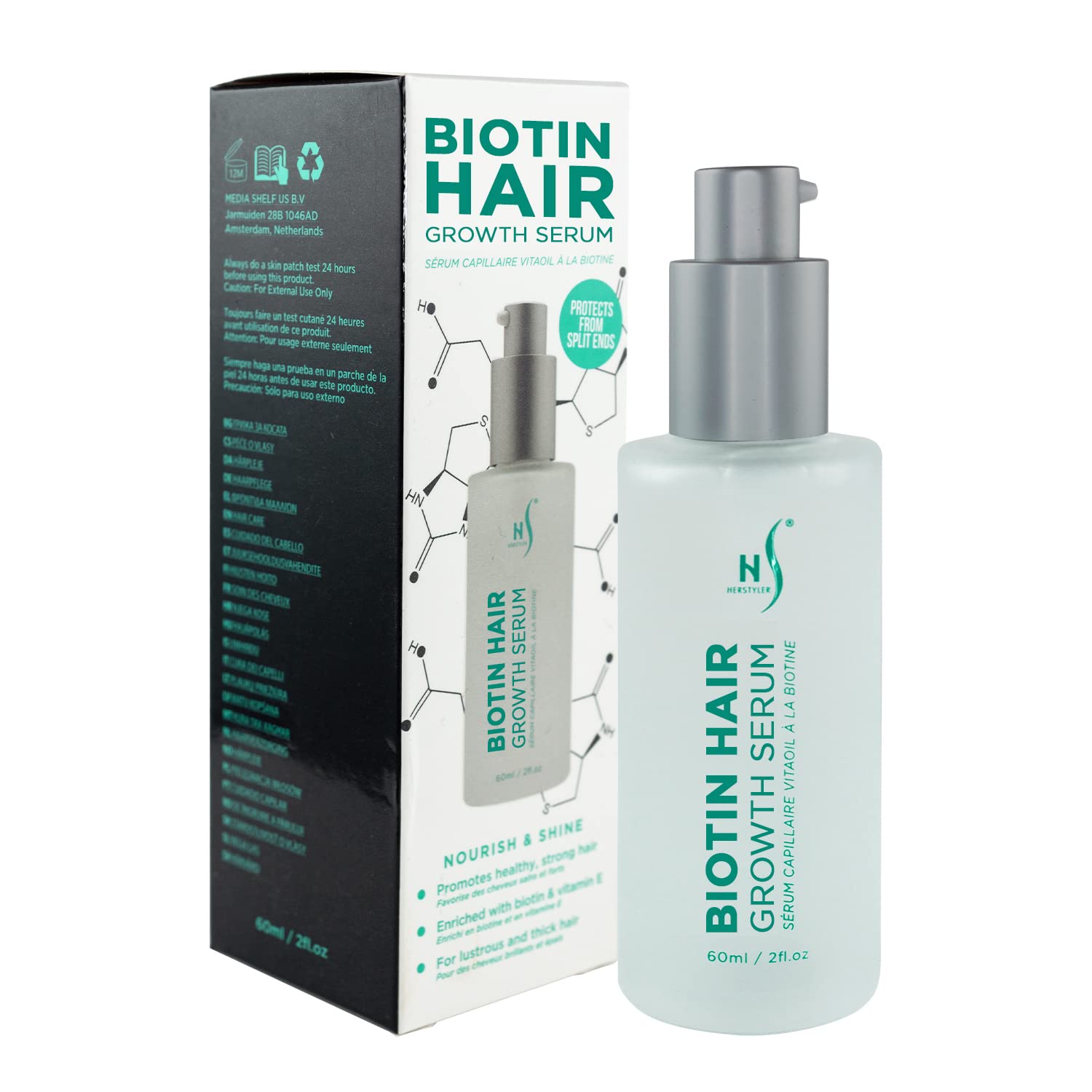 Herstyler Biotin Hair Growth Regrowth Thickening Serum for Dry Damaged Hair