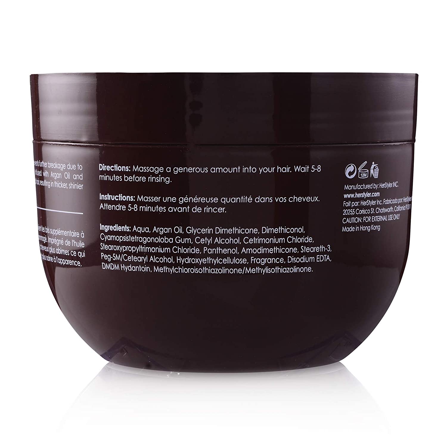 Herstyler Argan Oil Hair Mask - Deep Conditioning Hair Mask For Dry Damaged Hair - Anti-Frizz Hair Mask - 18 Fl. Oz. / 500 Ml