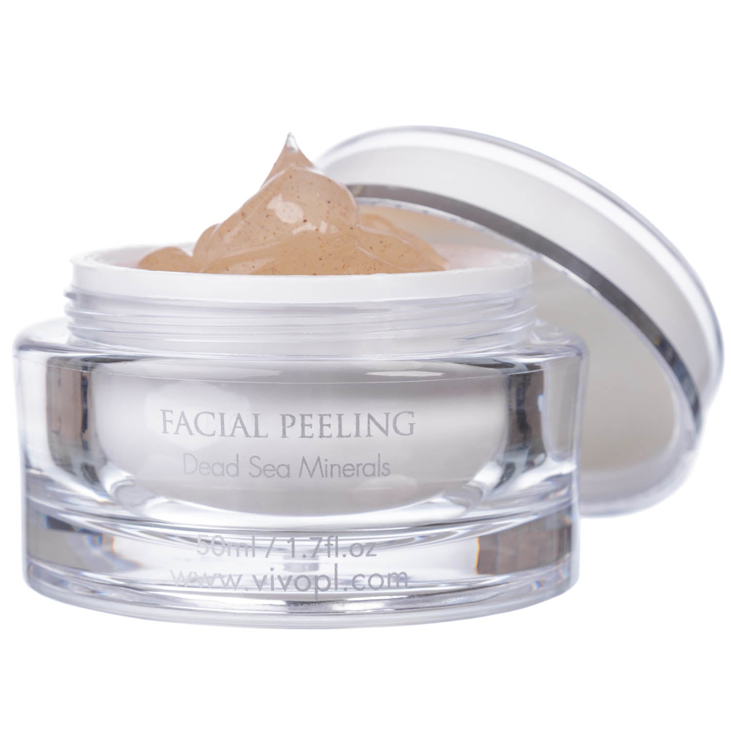 Vivo Per Lei Facial Peeling Gel - Gentle Face Exfoliator Scrub and Blackhead Remover - Dead Sea Face Peeling Gel - 3.4 Fl. Oz.