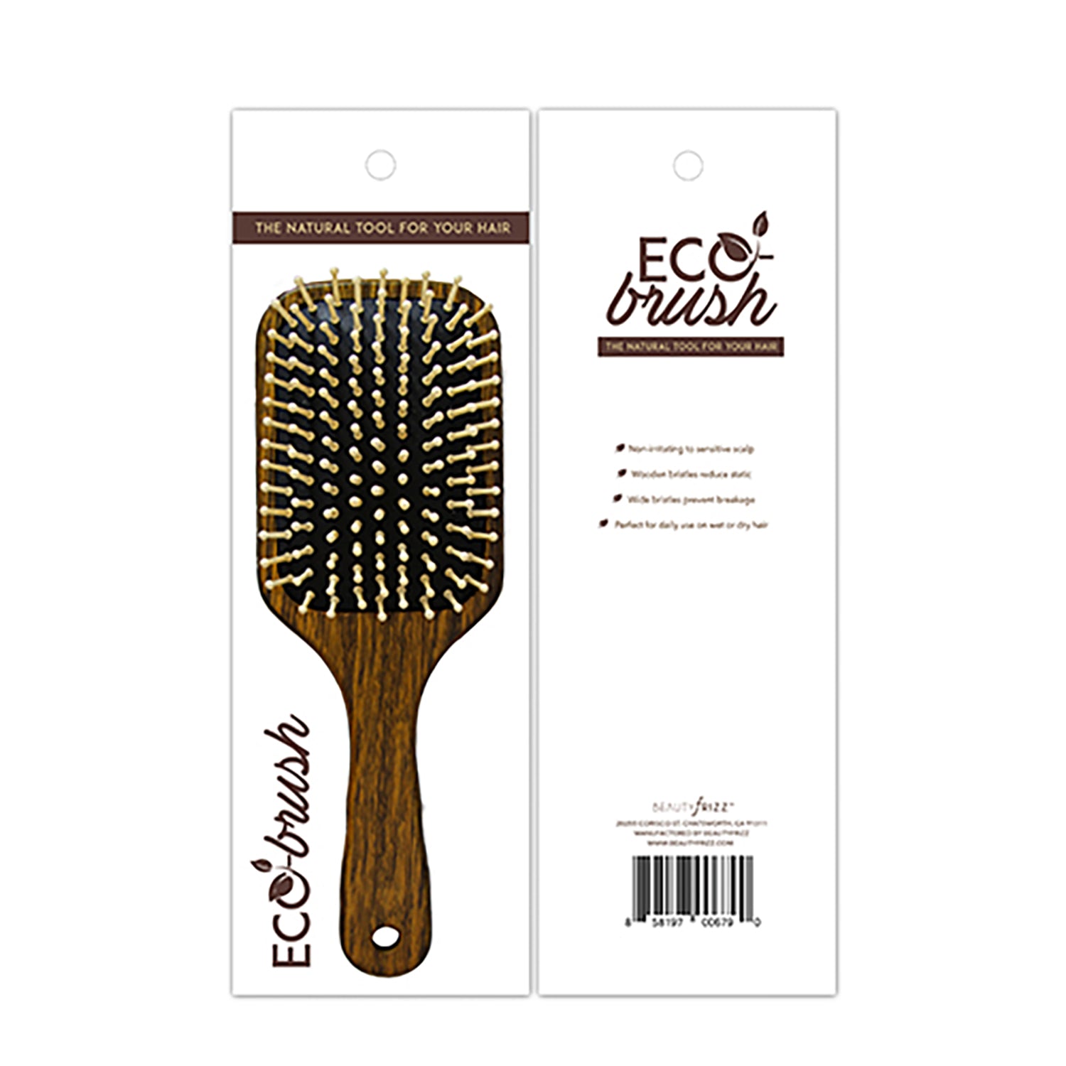 beautyfrizz wooden hair brush