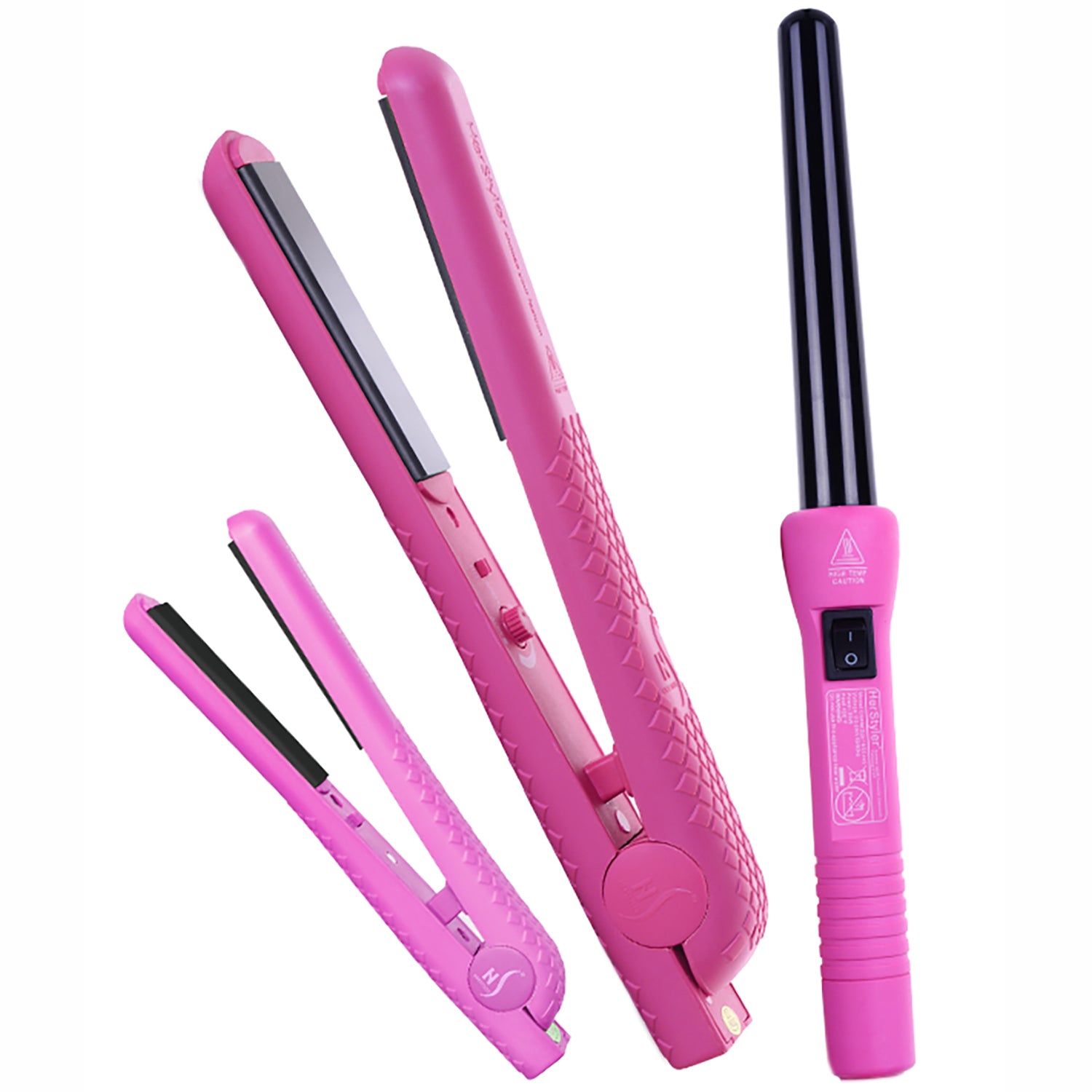 herstyler hair styling tools set pink