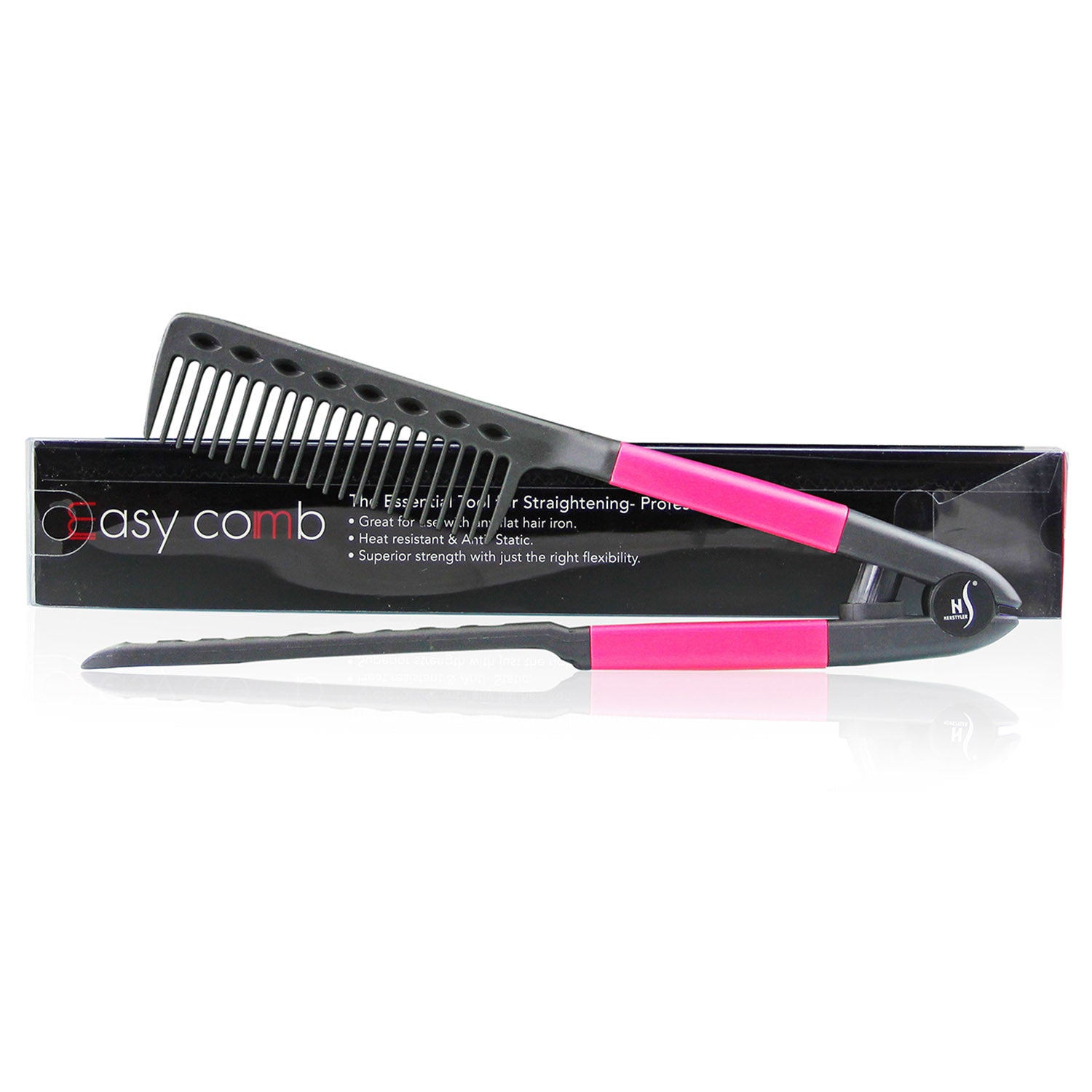 herstyler straightening comb for hair pink
