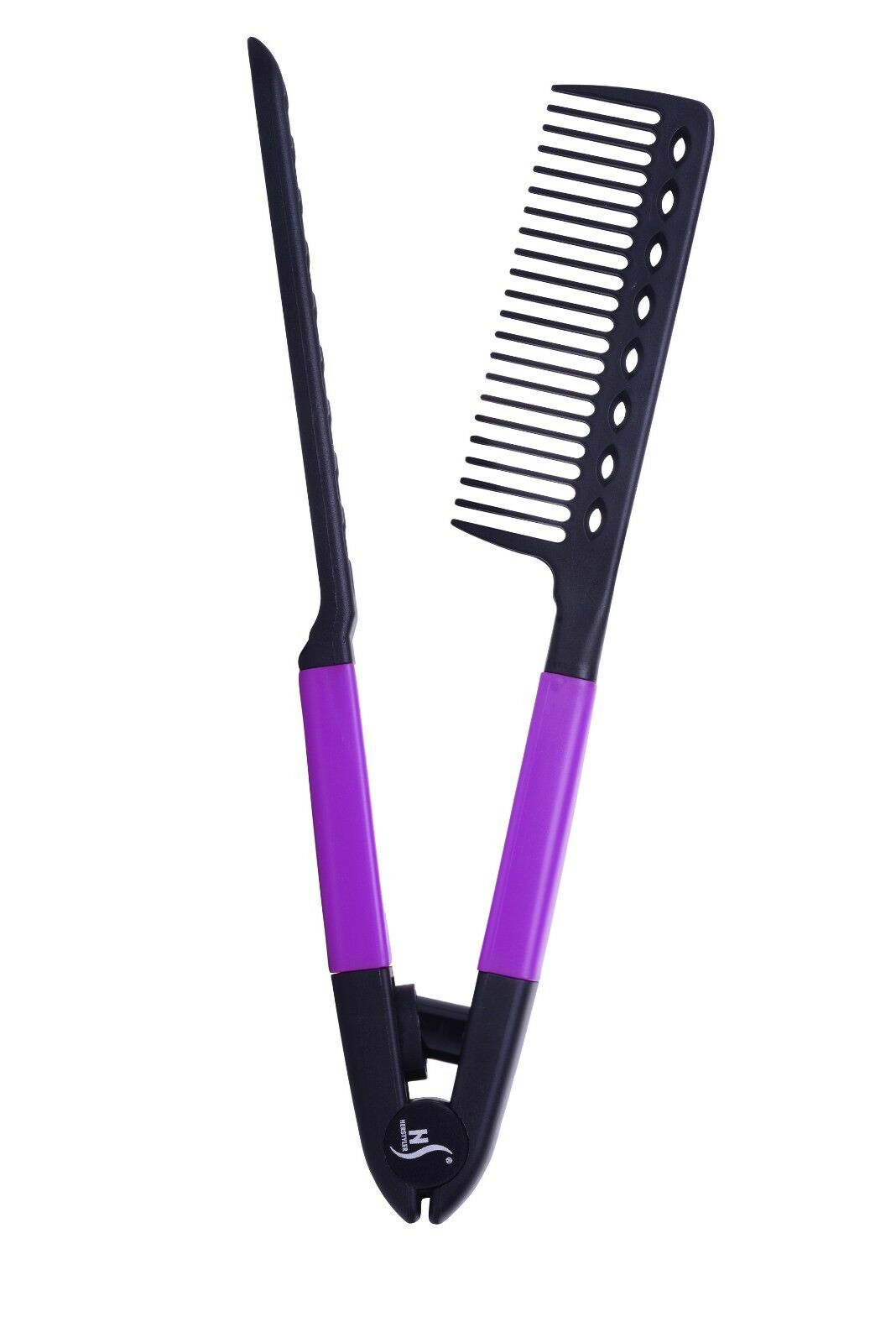 Herstyler V Shaped Easy Comb Tension Hair Straightening Tool Purple