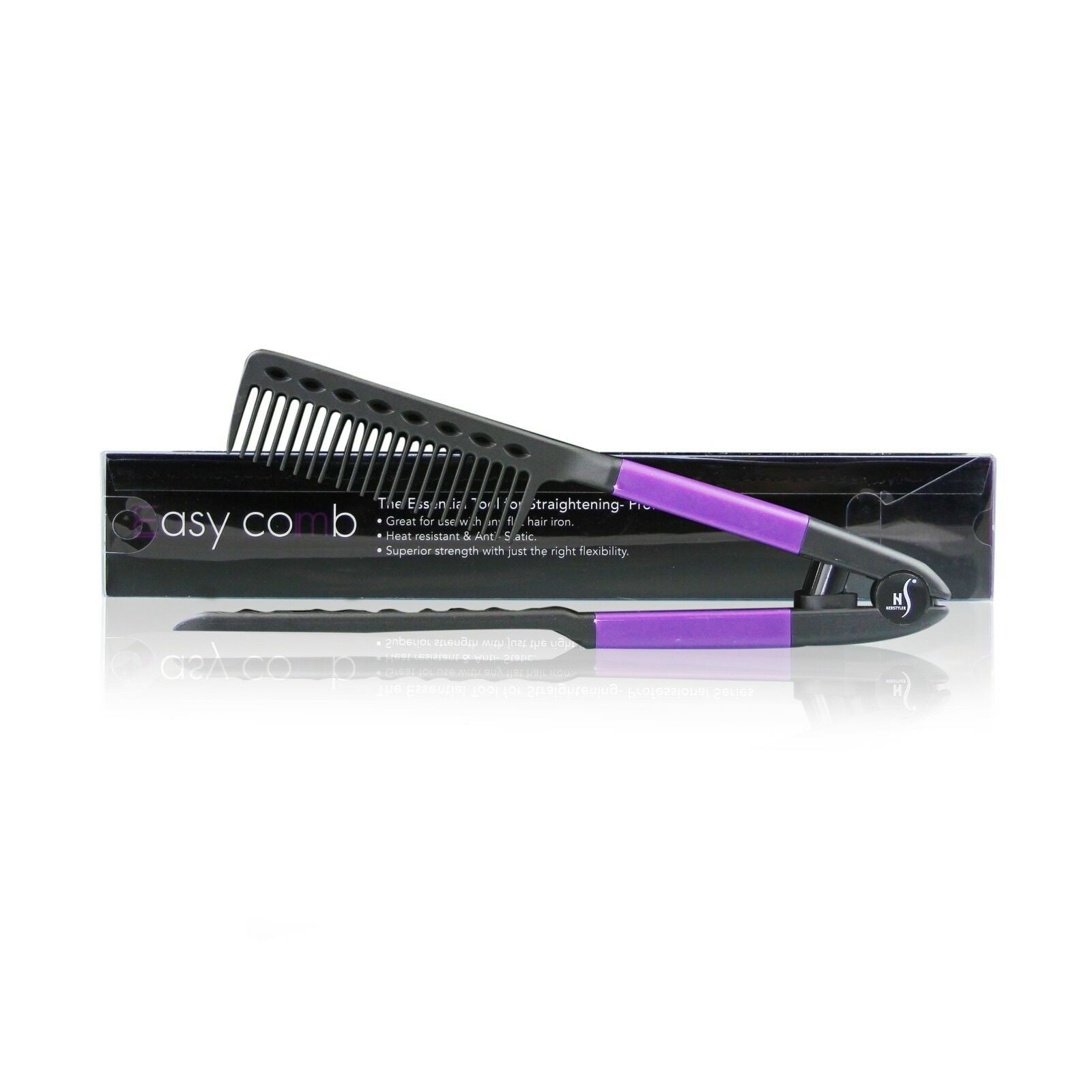 Herstyler V Shaped Easy Comb Tension Hair Straightening Tool Purple