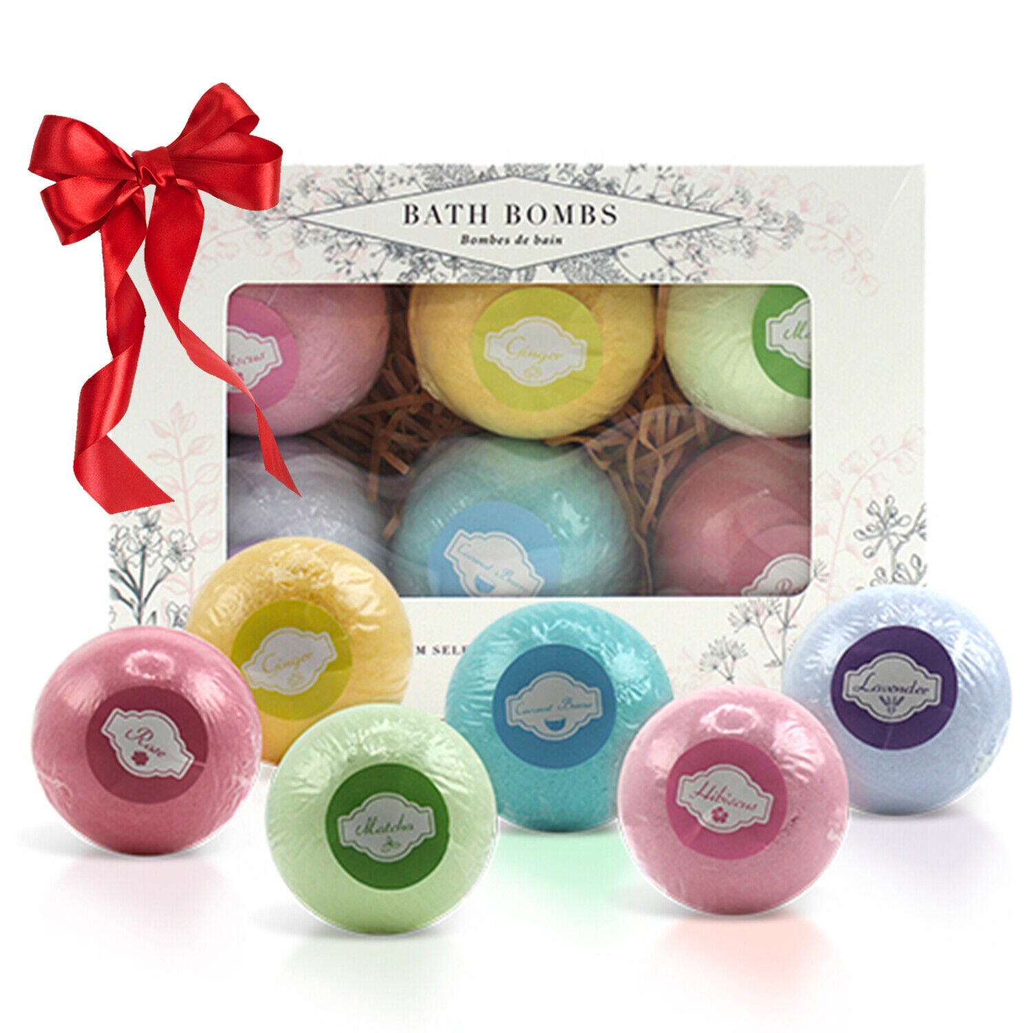 Beautyfrizz 6 Scented Bath Bombs Unwind with a Lush Luxury Bathing Feels Gift Set