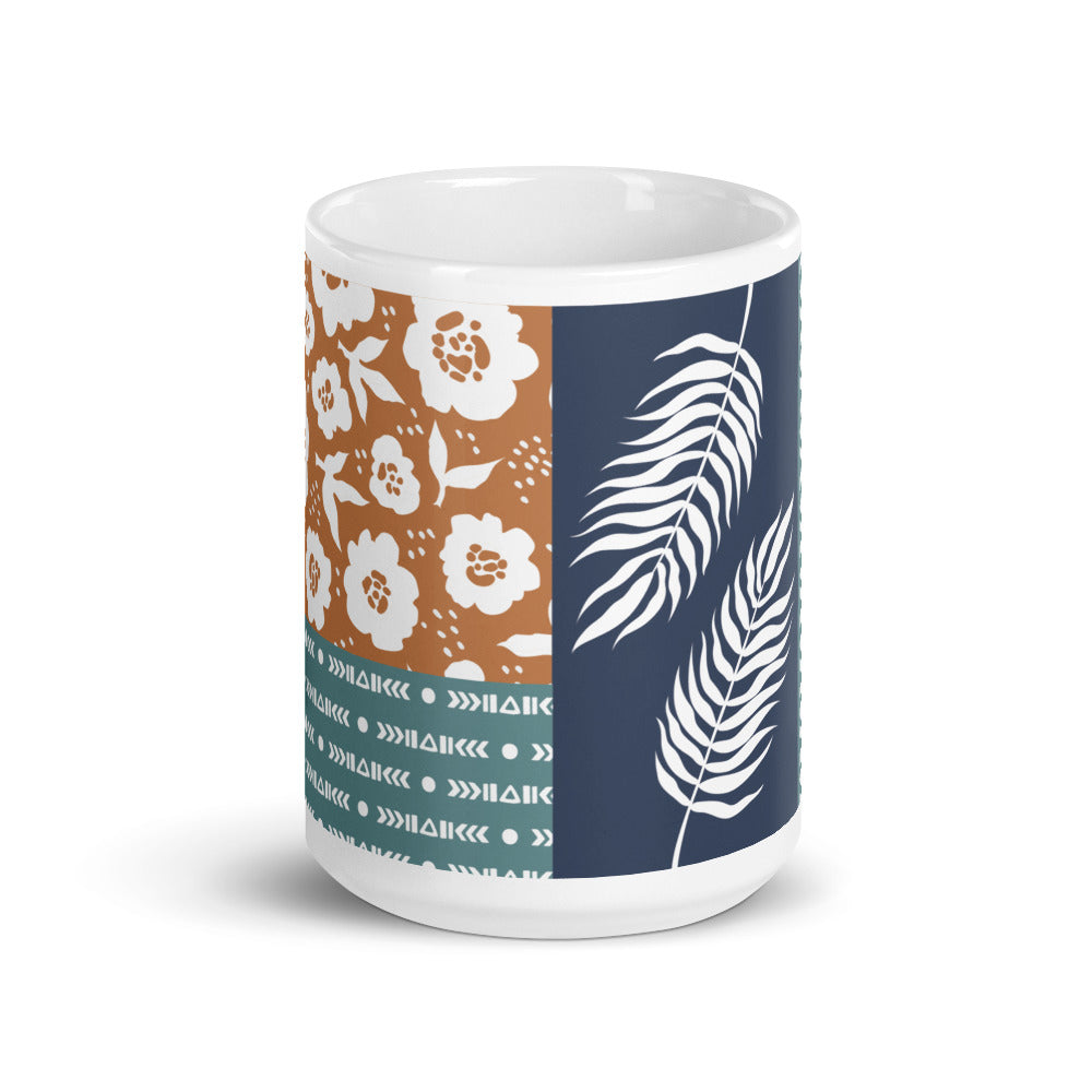 Feathers and Flowers Printed mug