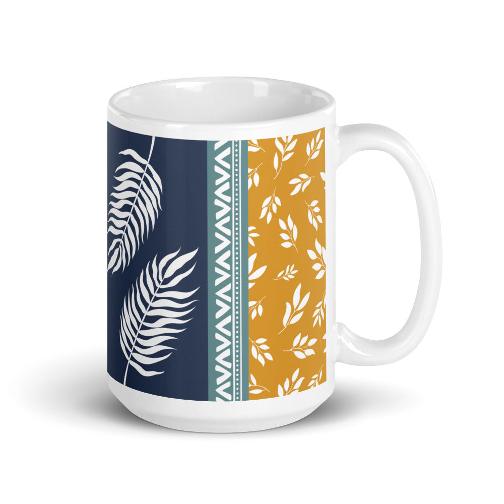 Feathers and Flowers Printed mug